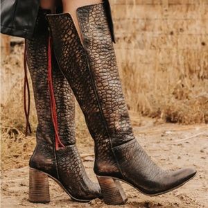 FREEBIRD JASPER BROWN CROC Sz 7